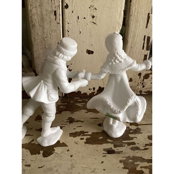 Department 56 Porcelain Winter Waltz Skaters Silhouette Holidays Retired - Picture 5 of 11